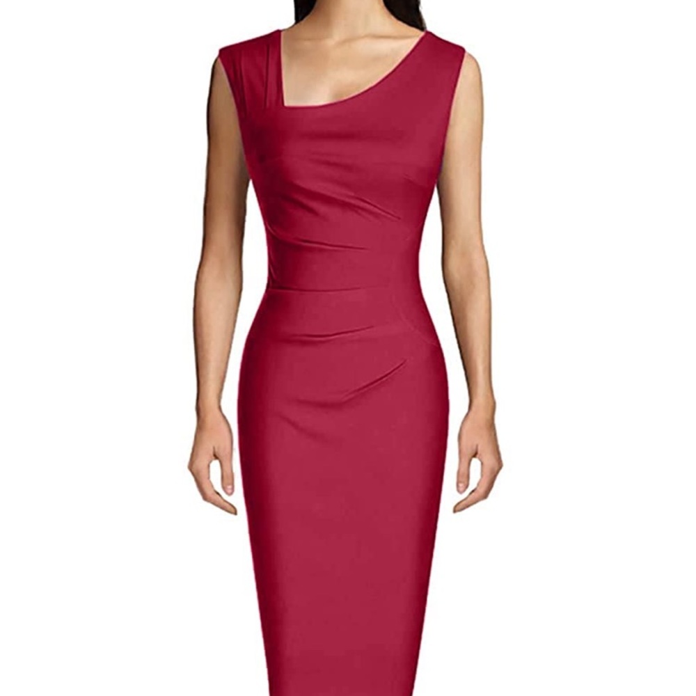 Womens red pencil dress